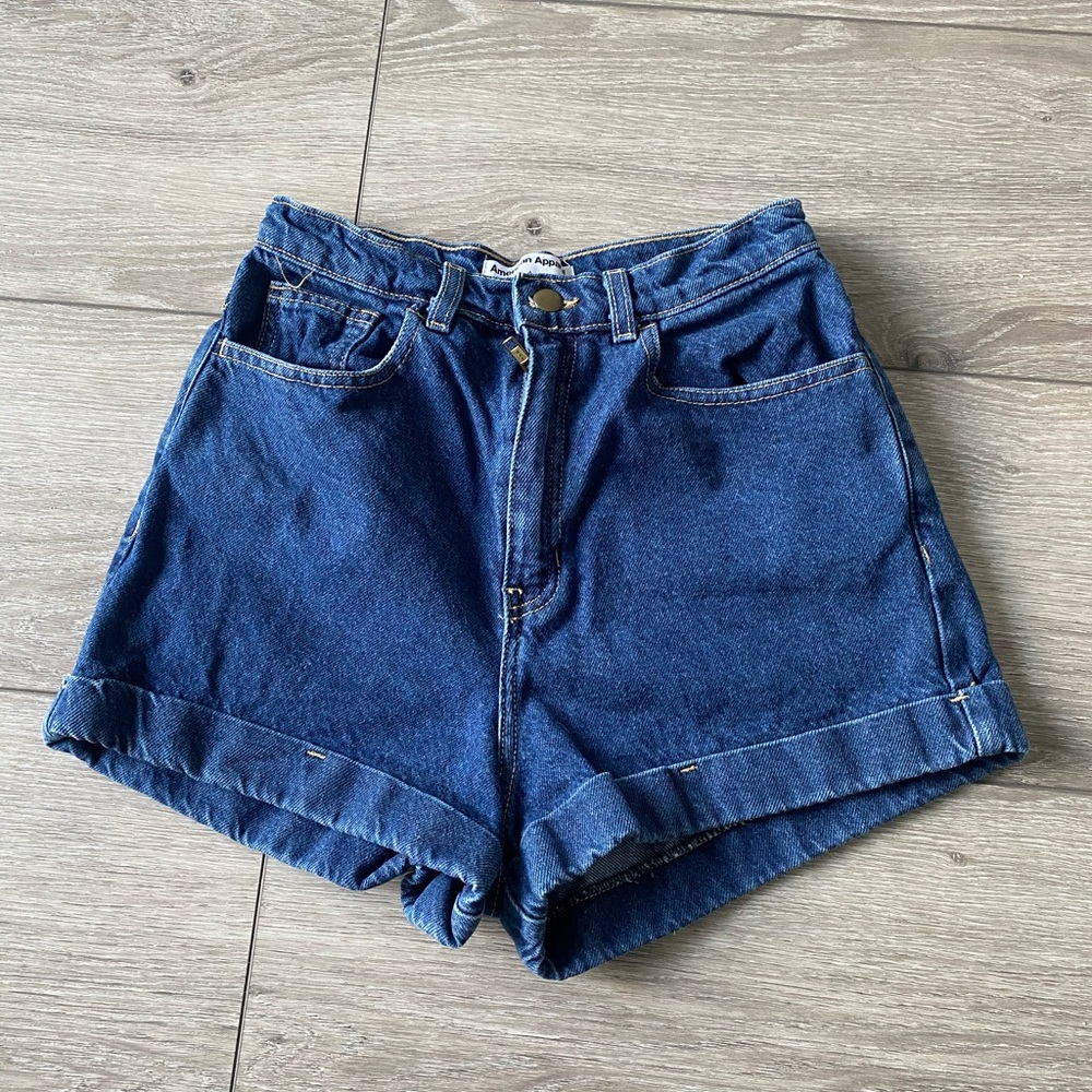 American Apparel high waisted jean shorts